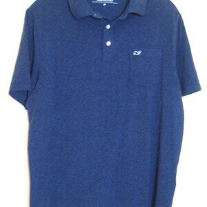 VINEYARD VINES- Men's Md. Short Sleeve Pullover Shirt-1/4 Button Up-Logo Pocket